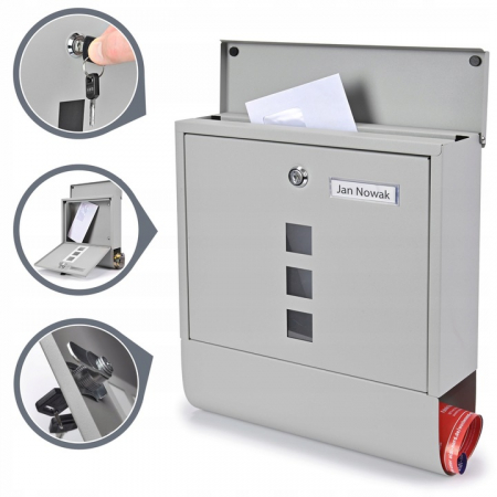 Casa si Gradina - Cutie postala culoare aluminiu argintiu SN3631-4