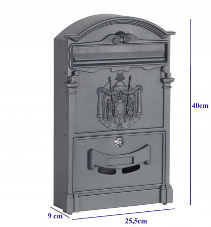 Cutie postala culoare antracit  din otel si aluminiu Stil retro european SN3663-5 [9]