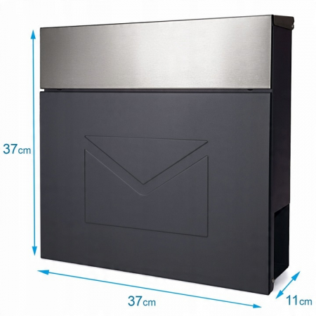 Cutie Postala Antracit cu Suport Ziare – Design Modern pentru Scrisori si Presa, Ideala pentru Casa [4]