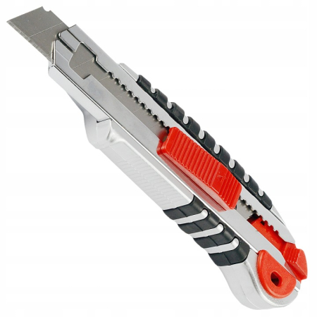 Cuțit Profesional Metalic 18mm BLACK, Auto-Încărcare, Mâner Cauciucat + 5 Lame Rezervă [4]