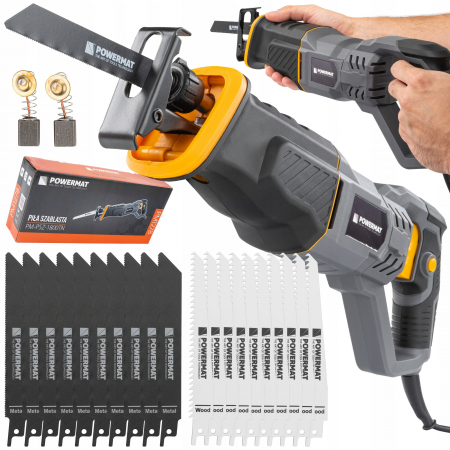 Drujbe,lanturi si topoare - Fierastrau sabie 1800W+ 20 pânze incluse pentru lemn, placi, caramida BCA