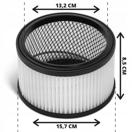 Filtru Hepa diametrul interior  13,2 cm  diametrul exterior 15,7 cm [2]