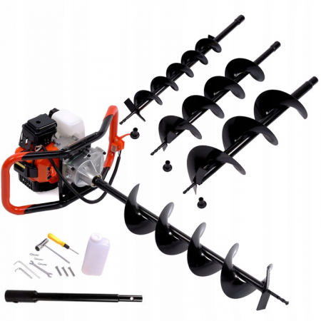 Foreza de pamant Sfreder Motoburghiu cu 3 burghie incluse 100 mm, 150 mm, 200 mm  6.3Cp  o extensie de 500 mm [3]
