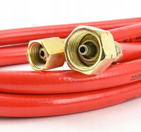 Casa si Gradina - Furtun de gaz propan-butan pentru arzator de 5 m lungime GW 3/8" si W21.8mm capete sertizate  SN0283-W