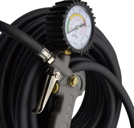 Furtun 13m umflat roti cu manometru, fi =10.5mm