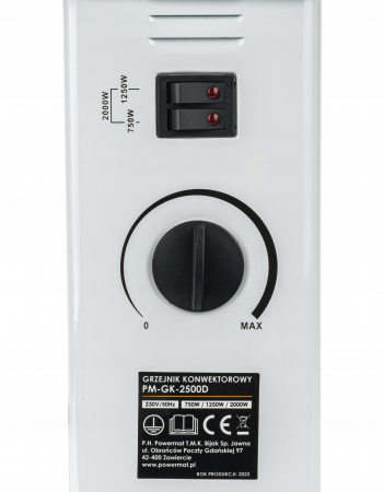 Incalzitor convector 220-240V 50/60Hz  trei trepte de putere 750/1250/2000W [3]