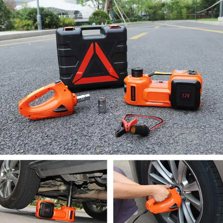 Kit cric electric pentru mașină 12V  5 tone si cheie impact demontare roti [1]