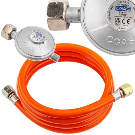 Tunuri de caldura si aeroteme - Kit Universal Furtun (1.5m) si Regulator Gaz - POWERMAT / RED TECHNIC | Conexiune Standard, Instalare Rapida