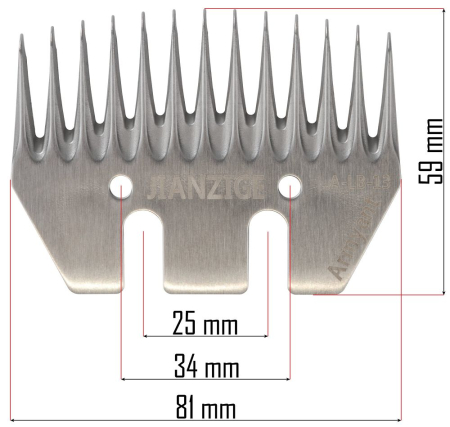 Cutite lamă de tuns oi cu 13 dinți și lățime 81 mm [3]