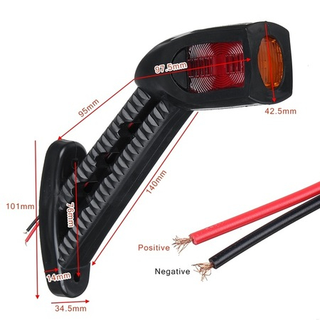 Ornamente Interior/Exterior - Lampa gabarit cu brat lung led laterala 3 functii  12-24V stanga dreapta