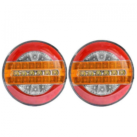 Lampa rotundă cu LED pentru camion sau remorcă, cu un diametru de 139 mm, 12-24V 5 functii cu semnalizare dinamica [3]