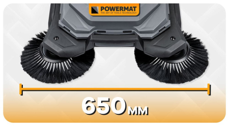 Maturatoare manuala Powermat PM-ZR-650M – 65 cm, 20L, fara fir, pentru curatarea aleilor, teraselor si garajelor [3]