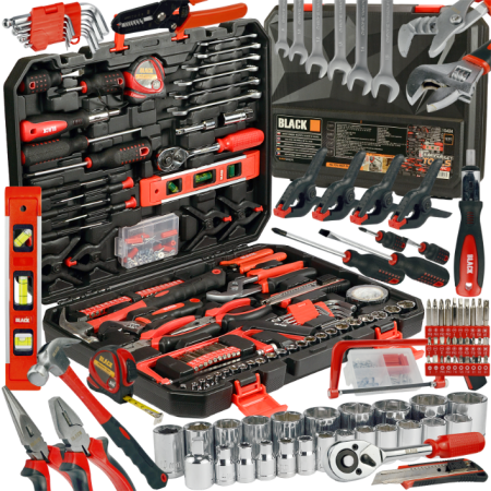 Mega set universal 168 chei clichet, chei tubulare, chei Allen, surubelnite, ciocan, clesti cu varf, set sertizator, ruleta, mini-fierastrau,cleme, banda izolatoare [3]