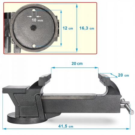 Menghina lacatus de masa cu nicovala 200MM, atelier, fonta, rezistenta VERDA SN2200 [5]