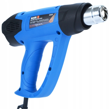 Pistol de Aer Cald Electric BLACK 2000W, Reglaj Fin Termostat 60-600°C, LCD/Reglaj Electronic, 2 Trepte de Debit (250/500 L/min), Include 4 Duze Profesionale, Cod Producator 12440 [5]