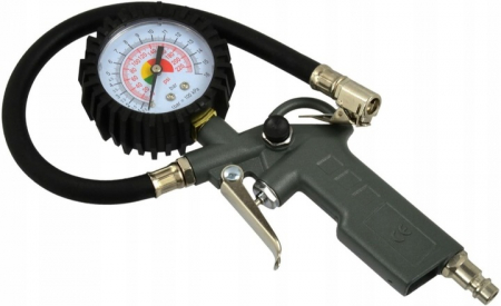 Scule si Unelte - Pistol de umflare cu manometru, furtun 30 cm, presiune lucru 0 - 16 bari, conector rapid 1/ 4"