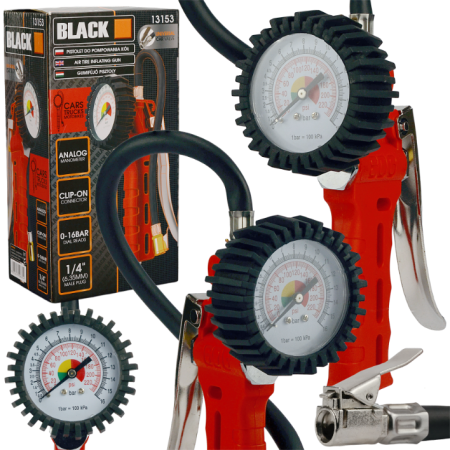 Scule Pneumatice - Pistol de umflat anvelope cu manomentru 16BAR, 220PSI, racord universal 1/4''