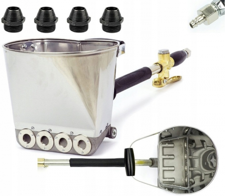Pistol de vopsit - Pistol pneumatic  de tencuit profesional 4 duze metalice cu filet SN0309