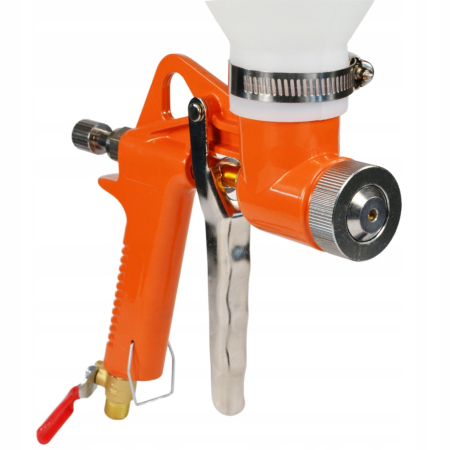Pistol Pneumatic Profesional BLACK pentru Tencuiala Decorativa si Vopsit, Rezervor 5L, Corp Aluminiu, 3 Duze Inox (4/6/8mm), Presiune 4-8 BAR, Supapa cu Bila Inclusa [3]