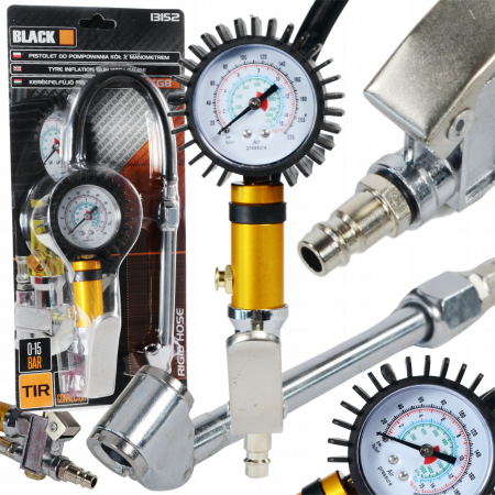 Compresoare si accesorii compresoare - Pistol umflat anvelope  cu manometru 15 bari profesional
