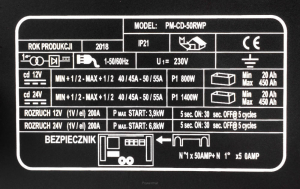 Redresor de baterie 12/24V cu pornire 200A + telecomanda  Powermat PM-CD-50RWP [6]
