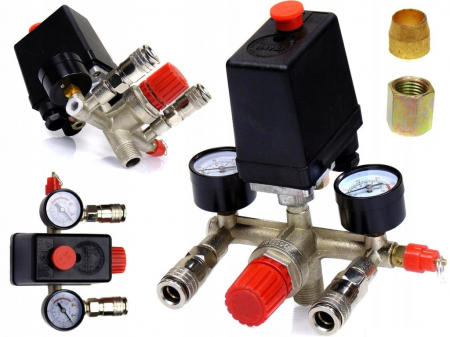 Compresoare si accesorii compresoare - Presostat 220V cu 2 manometre