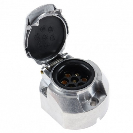 Accesorii Remorci - Priza 7 pini din metal pentru rulote sau remorci cu montaj pe cablu, 12V