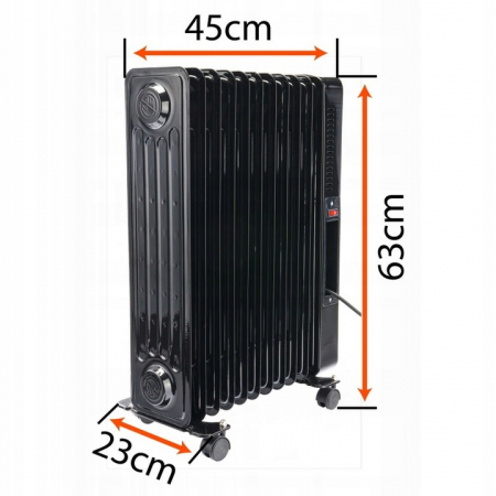 Tunuri de caldura si aeroteme - Radiator calorifer electric cu 11 elementi  ulei 2500 W cu telecomanda  control wi fi  Tuya Smart