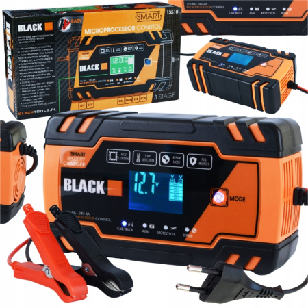 Redresor Auto Automat cu Microprocesor 12V/24V BLACK (13510) – Incarcare, Diagnosticare si Reparare [1]