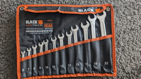 Set 12 Chei Combinate BLACK® 6-22 mm, Oțel Crom-Vanadiu (Cr-V), Finisaj Satinat + Husă Organizatoare [4]