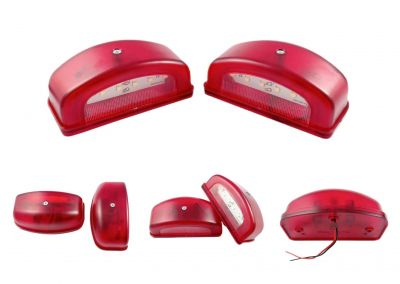 Tuning Auto - Set 2 X lampa numar 6 LED  plus 2 suplimentare 12-24V pentru camion remorca masina rosie