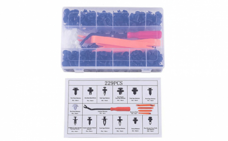 Set 229 clipsuri cleme auto de fixare, universale, plastic [1]