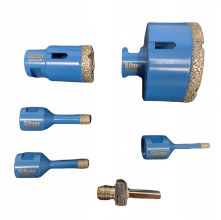 Set 5 carote diamantate de la  M14  6 - 68 mm + adaptor [1]