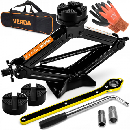 Scule si Unelte - Set Cric Auto cu Clichet, Cheie Telescopică și Capac Cauciuc - Ridicare Sigură și Eficientă, 2500 kg  SN4575