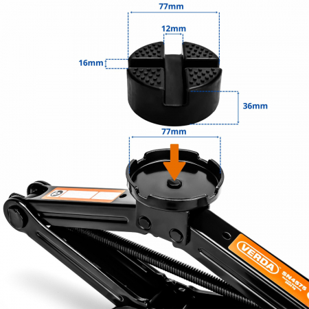 Set Cric Auto cu Clichet, Cheie Telescopică și Capac Cauciuc - Ridicare Sigură și Eficientă, 2500 kg  SN4575 [11]