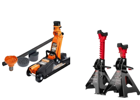 Set Cric hidraulic de 2,5 tone + doua suporturi cu o capacitate de ridicare de 3T [13]