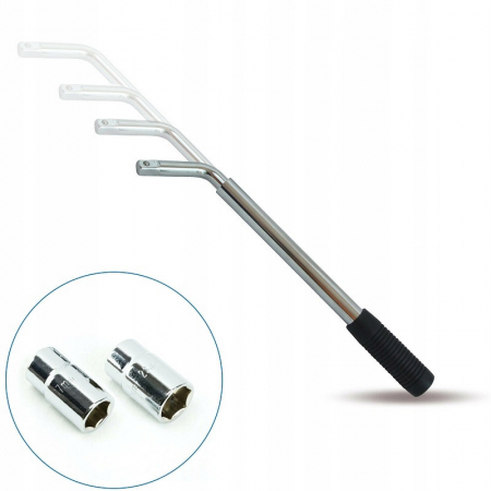 Set cric trapezoidal  2 tone un clichet o husa si o cheie telescopica pentru roti SN4550 [6]