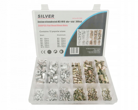 Scule si Unelte - Set de 300 buc piulite cu nituri   M3-M10