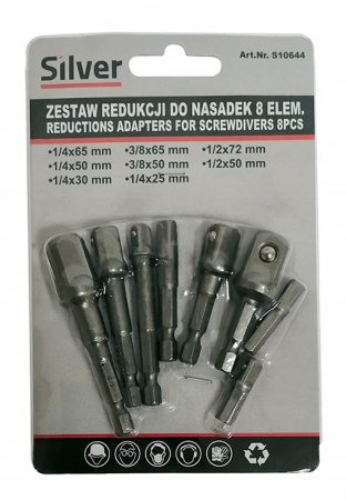 Set de 8 adaptoare bormasina pentru chei tubulare 1/4 ", 3/8", 1/2 " [1]