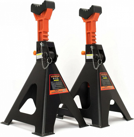 Cric Auto - Set doi suporti cu o capacitate de 6 tone cu stift de blocare si cauciuc de protectie  385 - 600 mm   SN2462