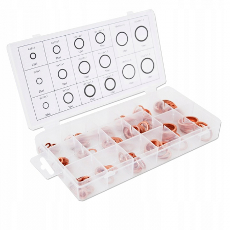 Accesorii atelier - Set garnituri saibe cupru 220 de bucati