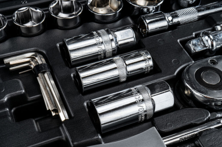 Set Profesional de Chei Tubulare si Combinate Powermat , 216 Piese, Otel CrV, Clichete 1/2, 3/8 si 1/4, Valiza cu Inchizatori Metalice [10]