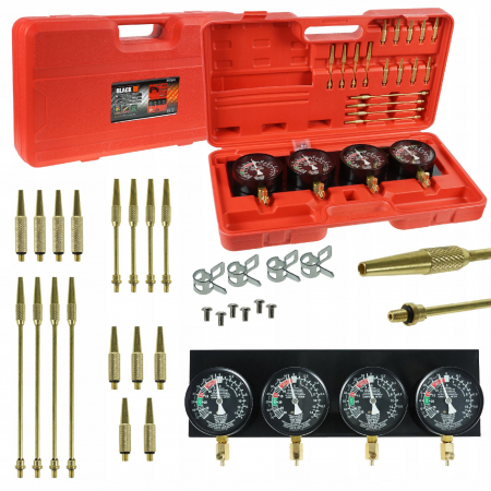Accesorii atelier - Set-tester pentru sincronizare carburatoratoare, manometre + reductoare BlackTools