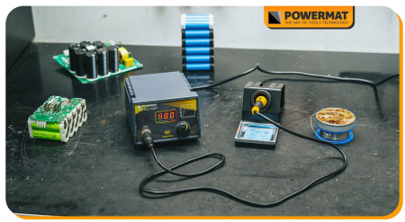 Stație de lipit Powermat 100W, control digital temperatură 200–480°C, afișaj LED, protecție ESD [14]