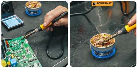 Stație de lipit Powermat 100W, control digital temperatură 200–480°C, afișaj LED, protecție ESD [13]