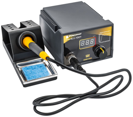 Stație de lipit Powermat 100W, control digital temperatură 200–480°C, afișaj LED, protecție ESD [18]