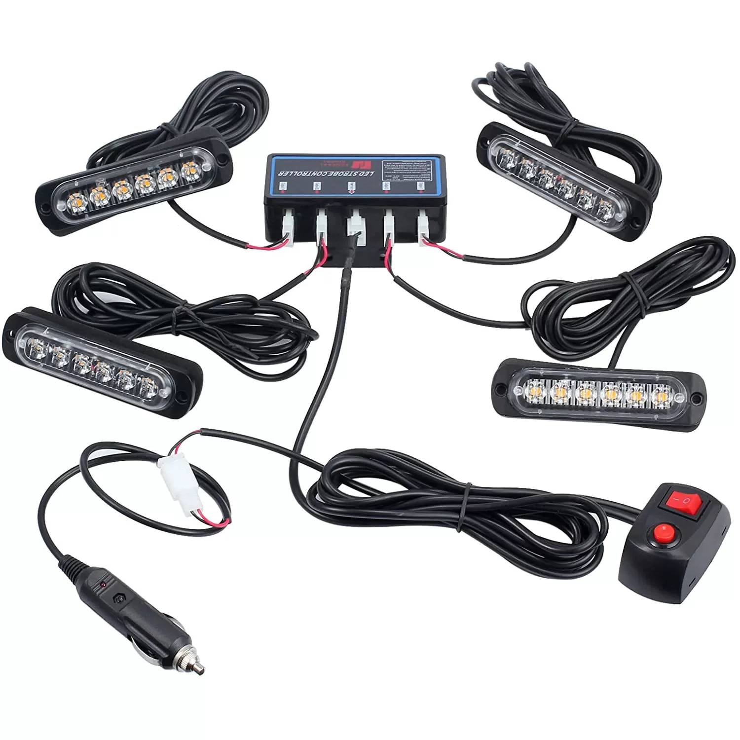 Stroboscoape - Stroboscope portocalii 4 bucati 6 leduri pe bucata