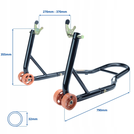 Suport Motocicletă Spate Universal Verda SN1717 – 200 kg, Reglabil, cu Roți și Blocatoare [9]