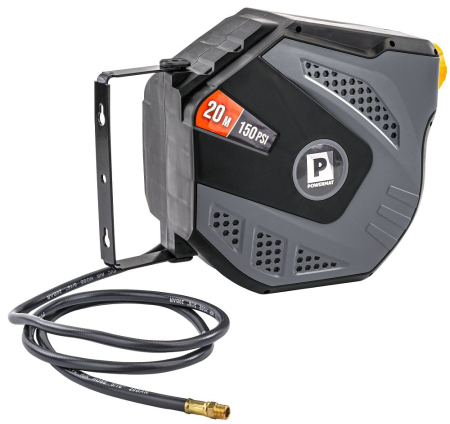 Tambur Automat Furtun Aer 20 m Powermat PM-ABNW-20-MN | Furtun Pneumatic cu Retragere Automată, PVC, 150 PSI [4]