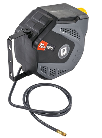 Tambur Automat Furtun Aer 20 m Powermat PM-ABNW-20-MN | Furtun Pneumatic cu Retragere Automată, PVC, 150 PSI [1]